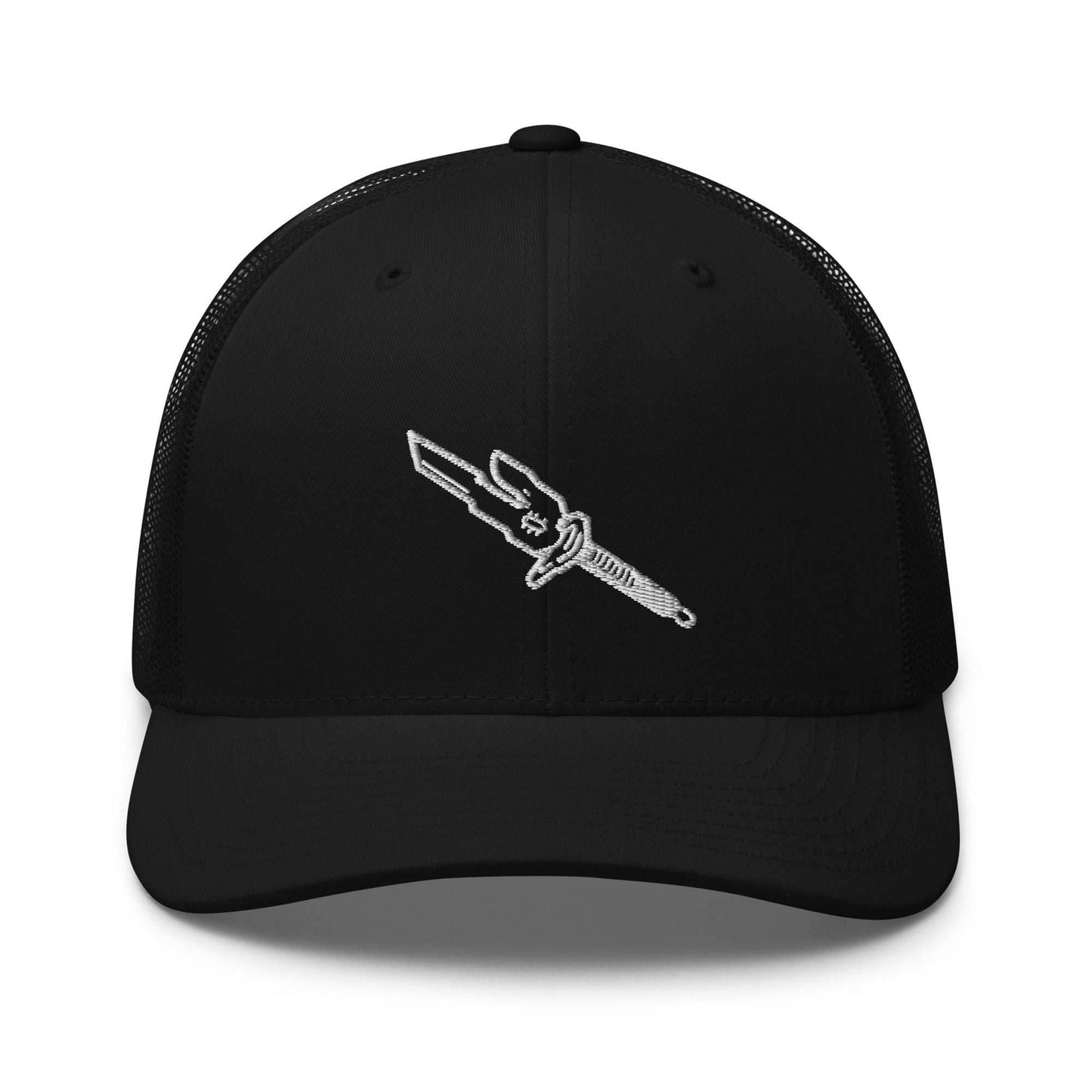 Spear Of Heaven Cursed Tool Embroidered Anime Trucker Hat - Black