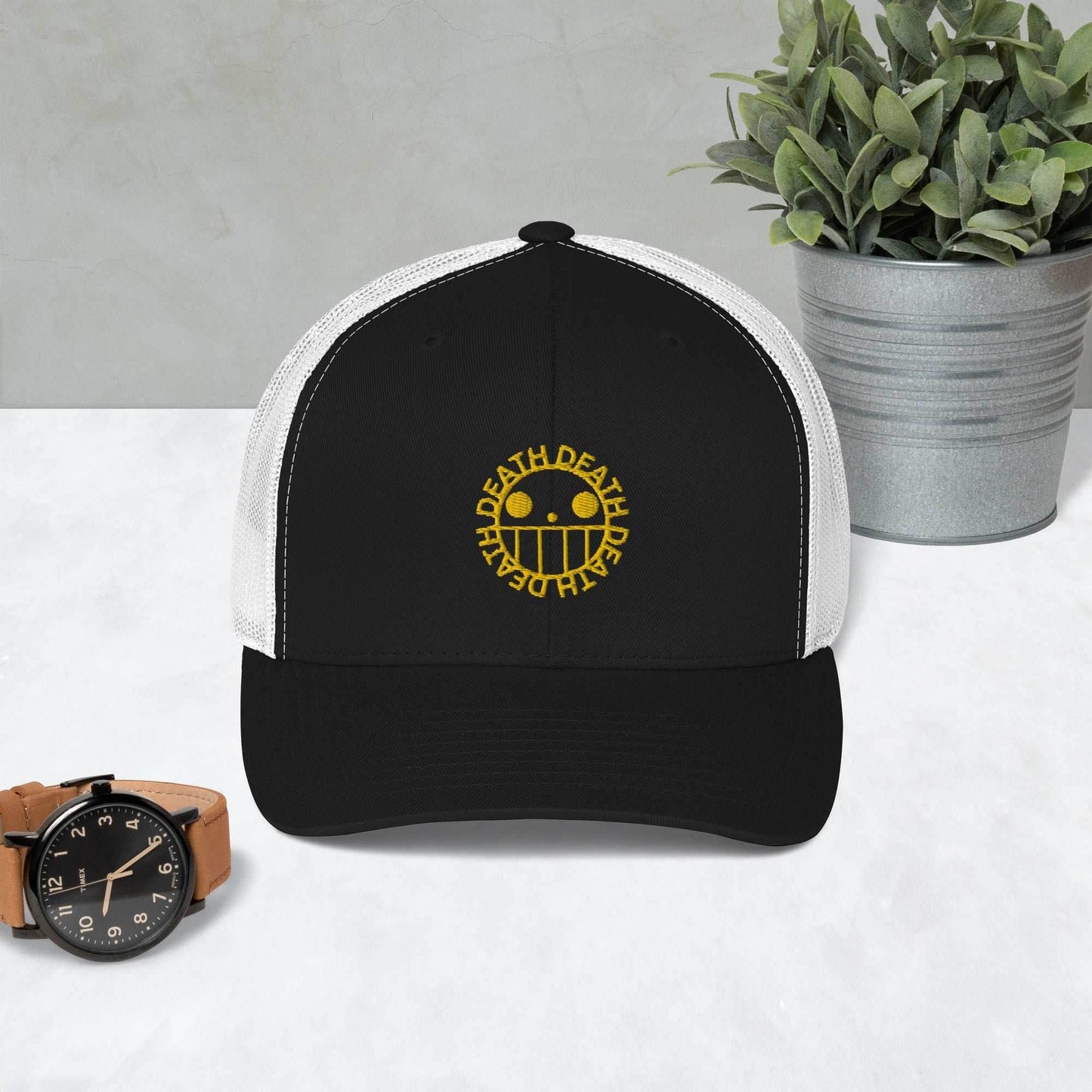 Trafalgar Death Anime Trucker Hat - Black/ White