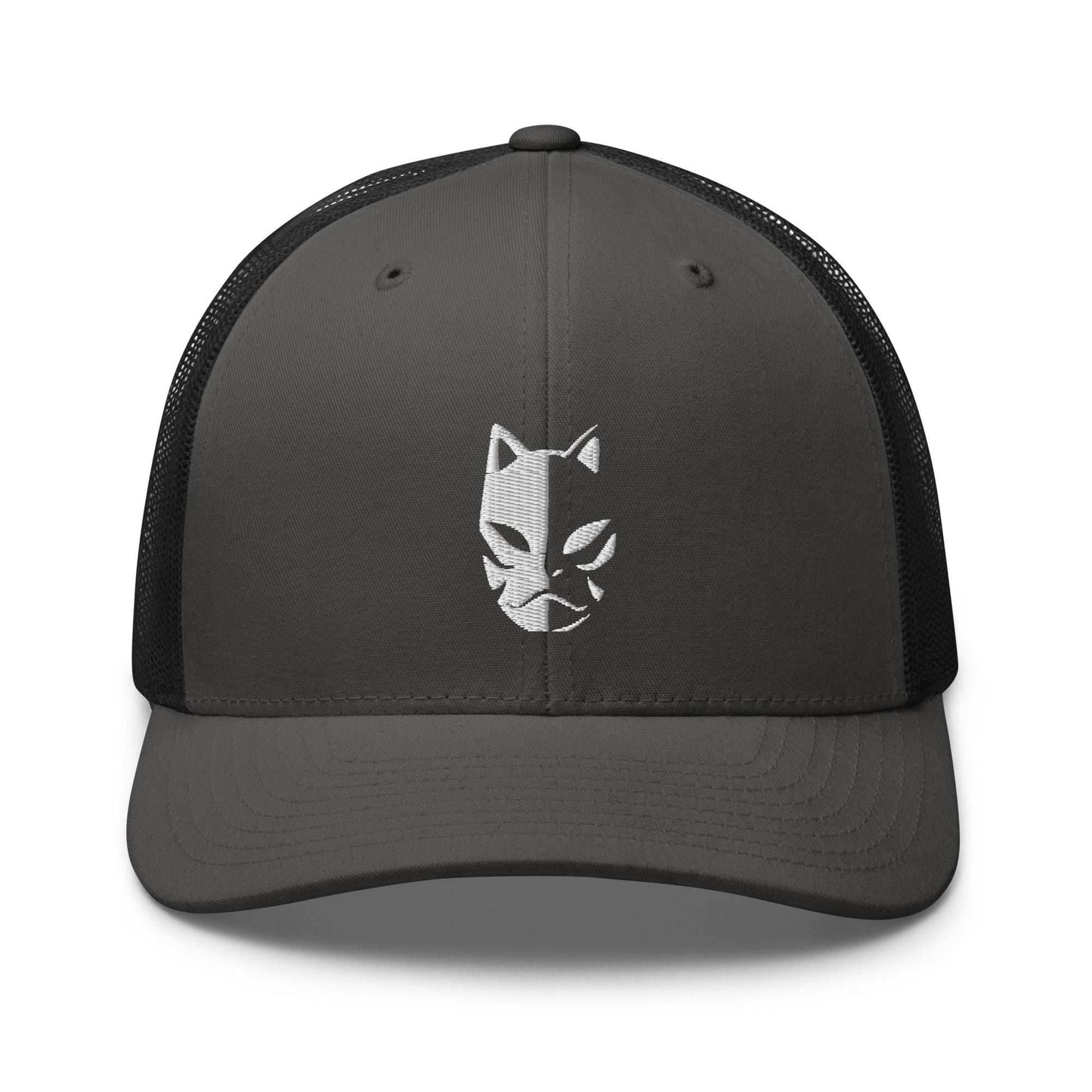 Anbu Mask Embroidered Trucker Hat - Charcoal/ Black