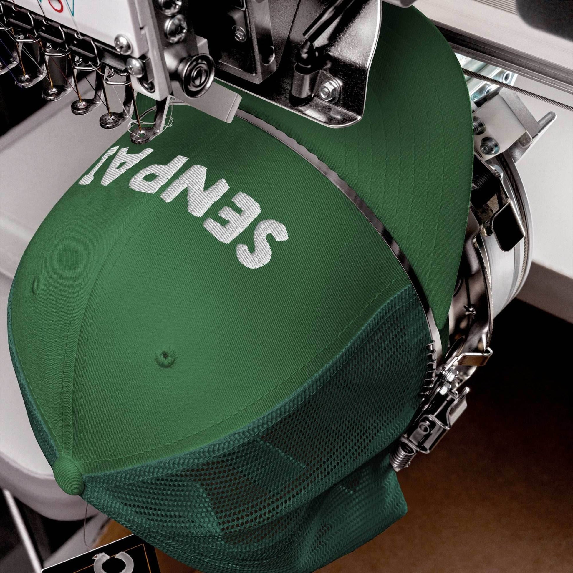 Senpai Embroidered Unisex Anime Trucker Hat - Black