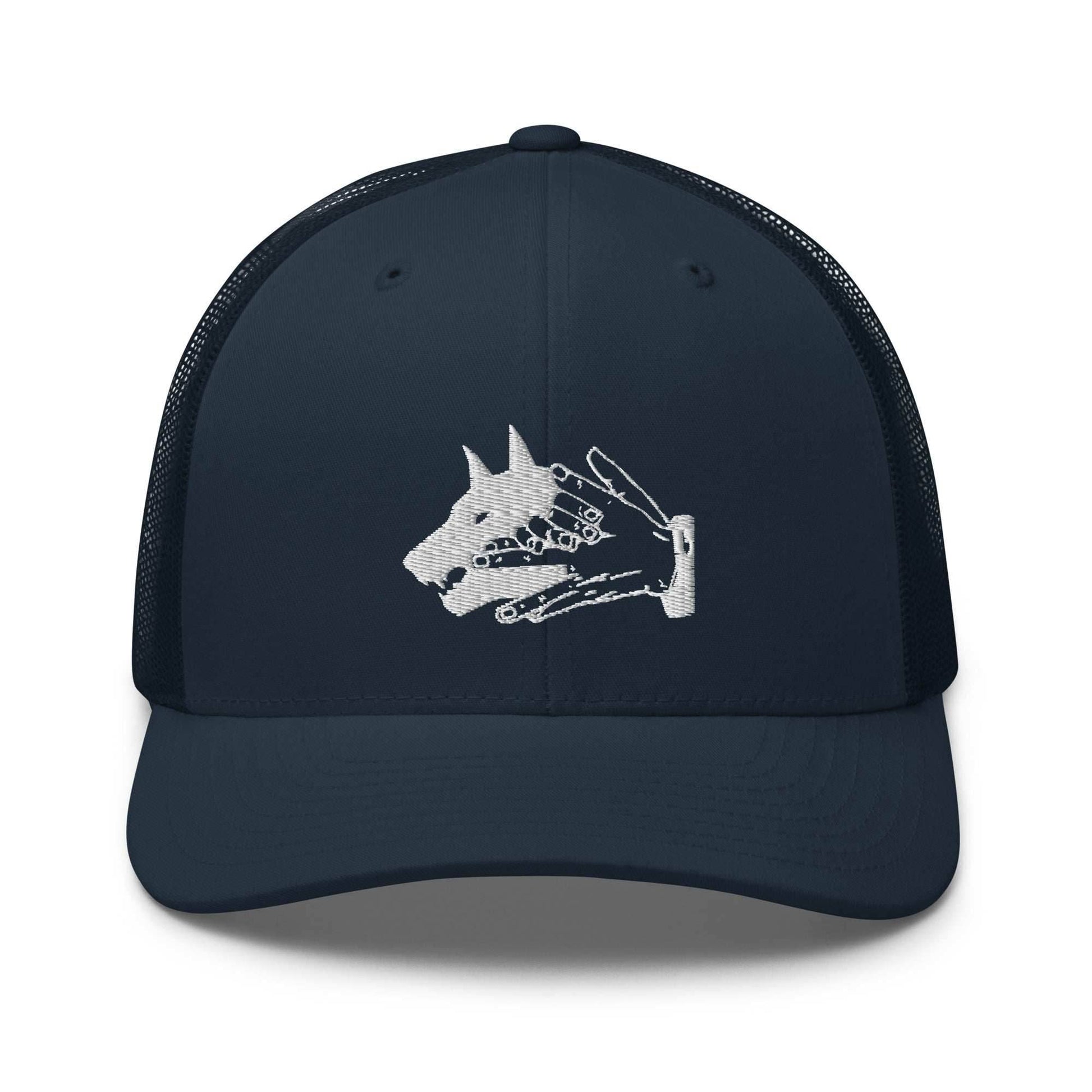 Demon Dog Anime Embroidered Trucker Hat - Black