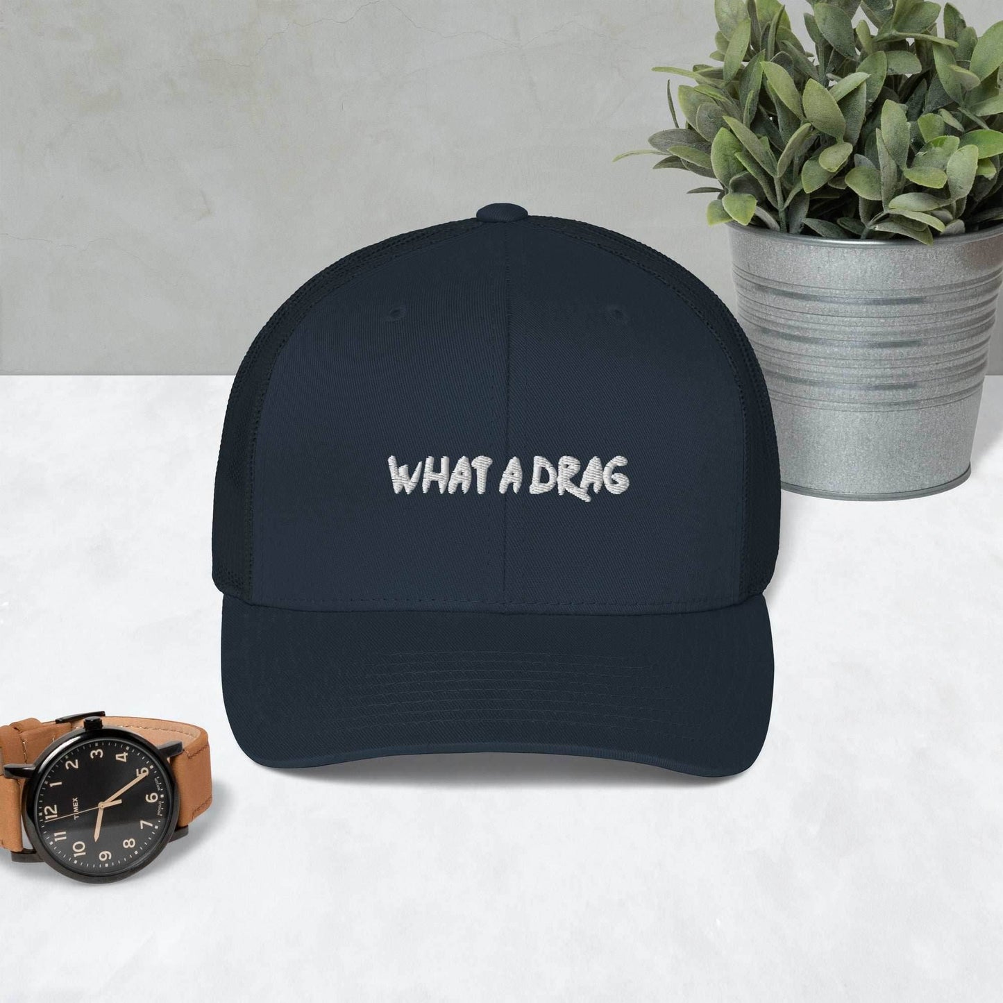 Shikamaru Anime Embroidered Trucker Hat - Navy