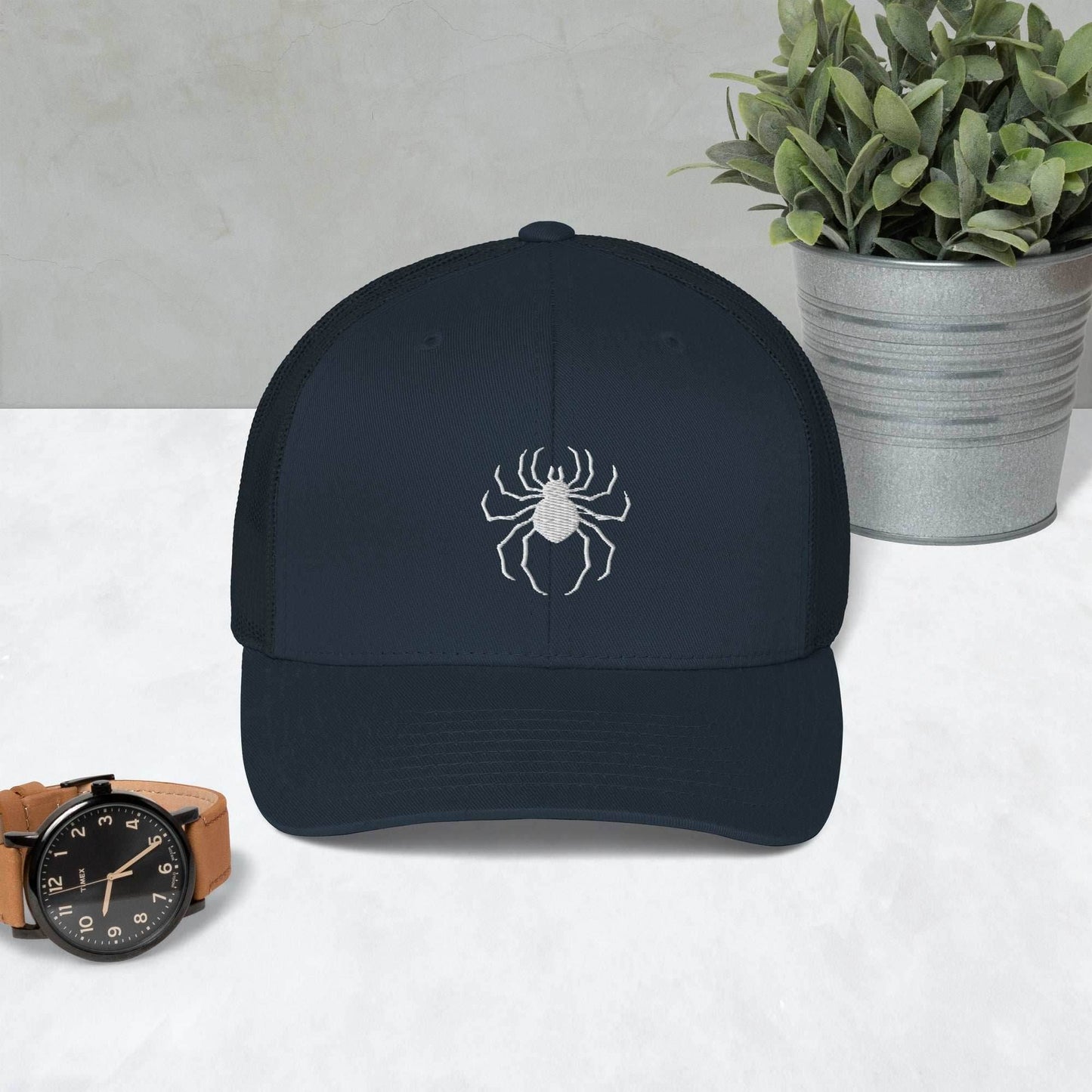 HXH Phantom Spider Anime Embroidered Trucker Hat - Navy