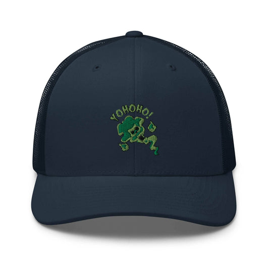 Brook Soul Yohoho Embroidered Anime Trucker Hat - Navy