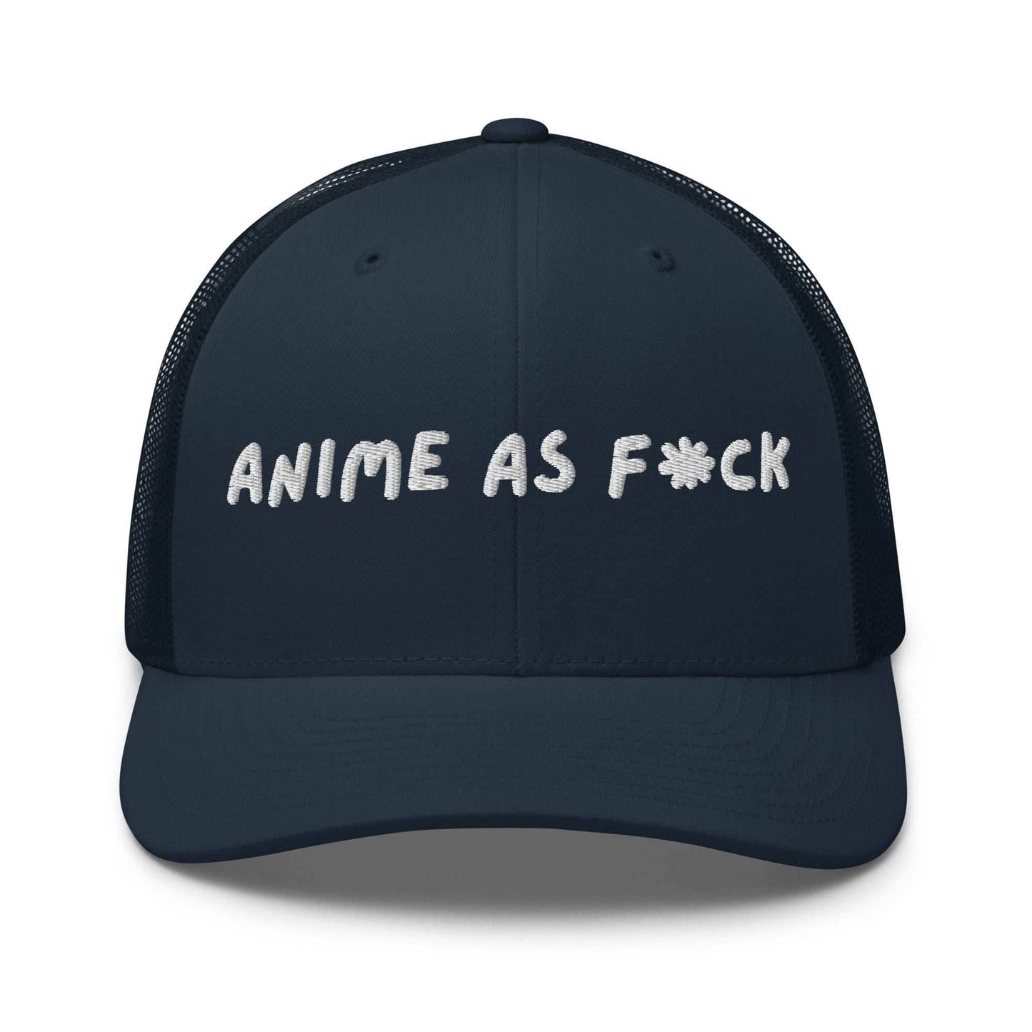 Anime As F*ck Embroidered Unisex Trucker Hat - Navy