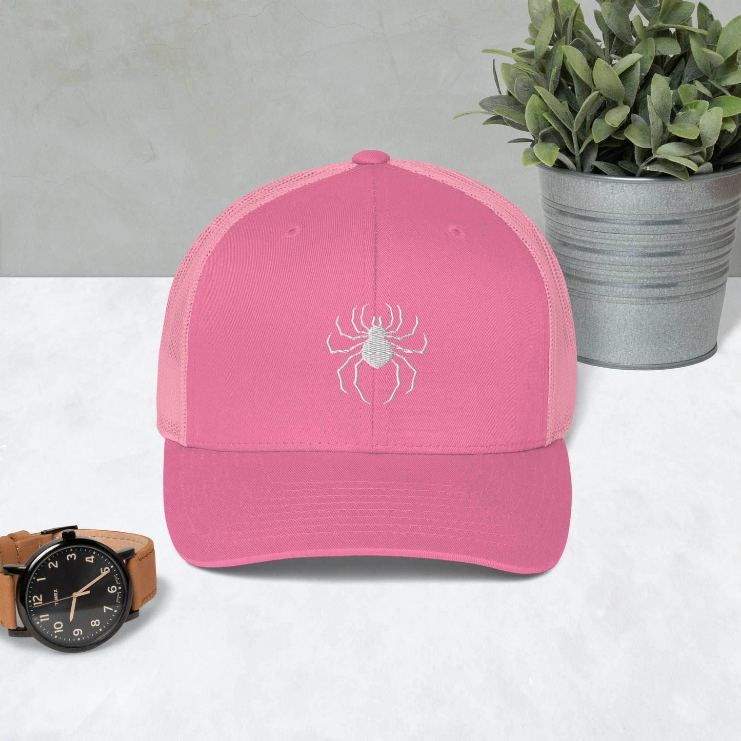 HXH Phantom Spider Anime Embroidered Trucker Hat - Pink