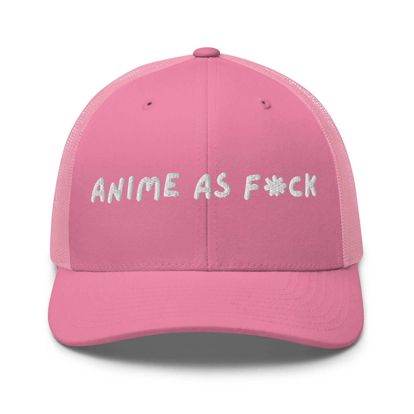 Anime As F*ck Embroidered Unisex Trucker Hat - Pink