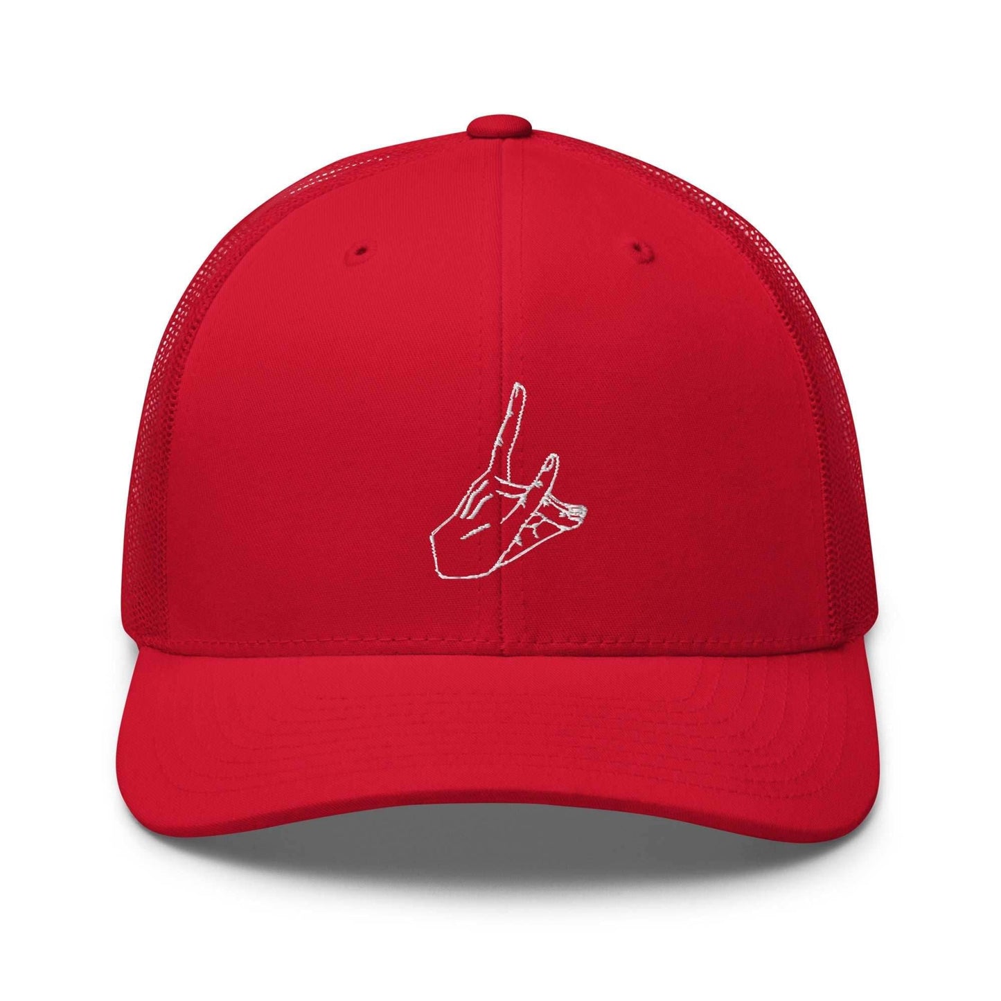 Fox Devil Aki Embroidered Chainsaw Anime Trucker Hat - Red