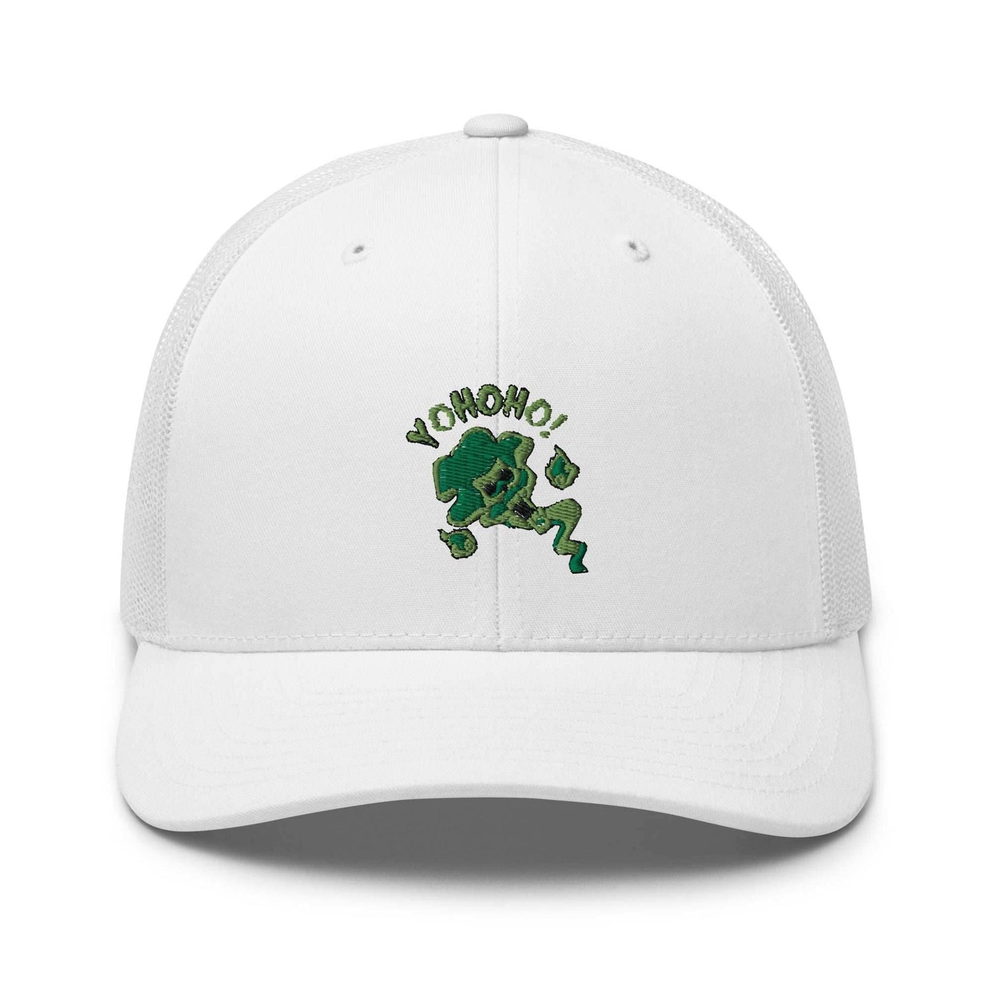 Brook Soul Yohoho Embroidered Anime Trucker Hat - White