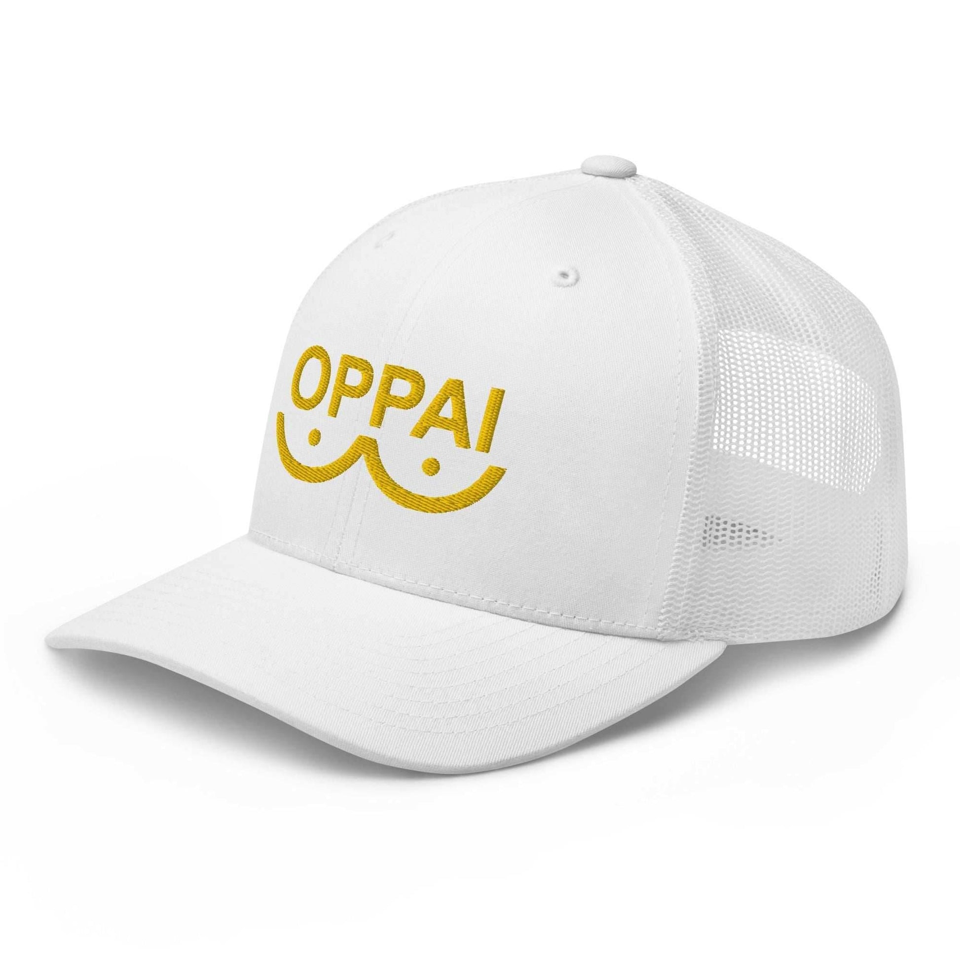Saitama Oppai Embroidered Unisex Anime Trucker Hat - Black