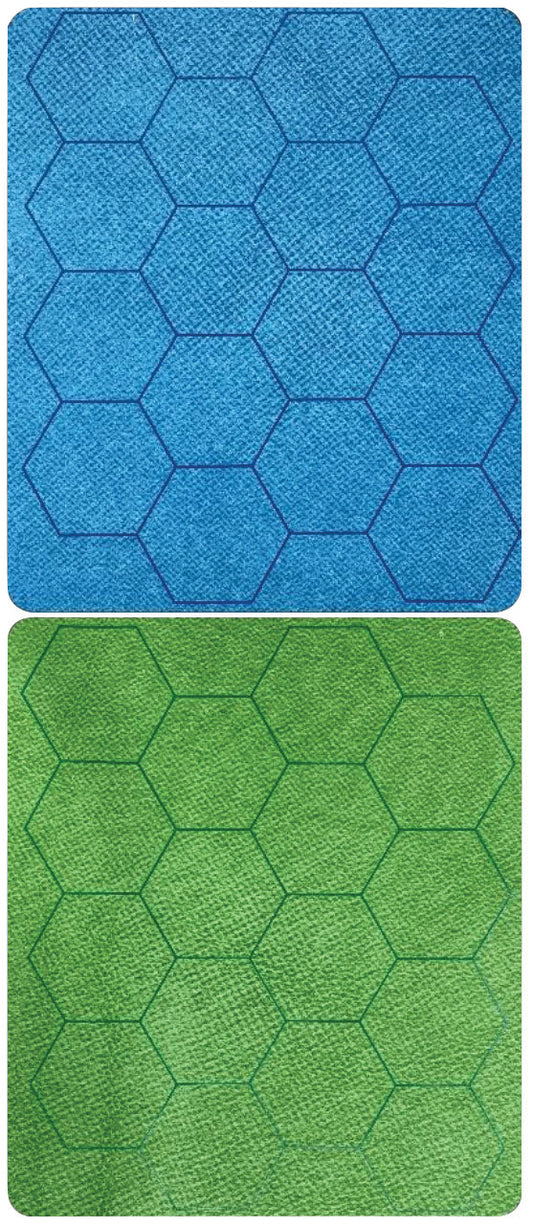 Reversible Vinyl Megamat Blue-Green 1 inch Hexes (34.5in x 48in)