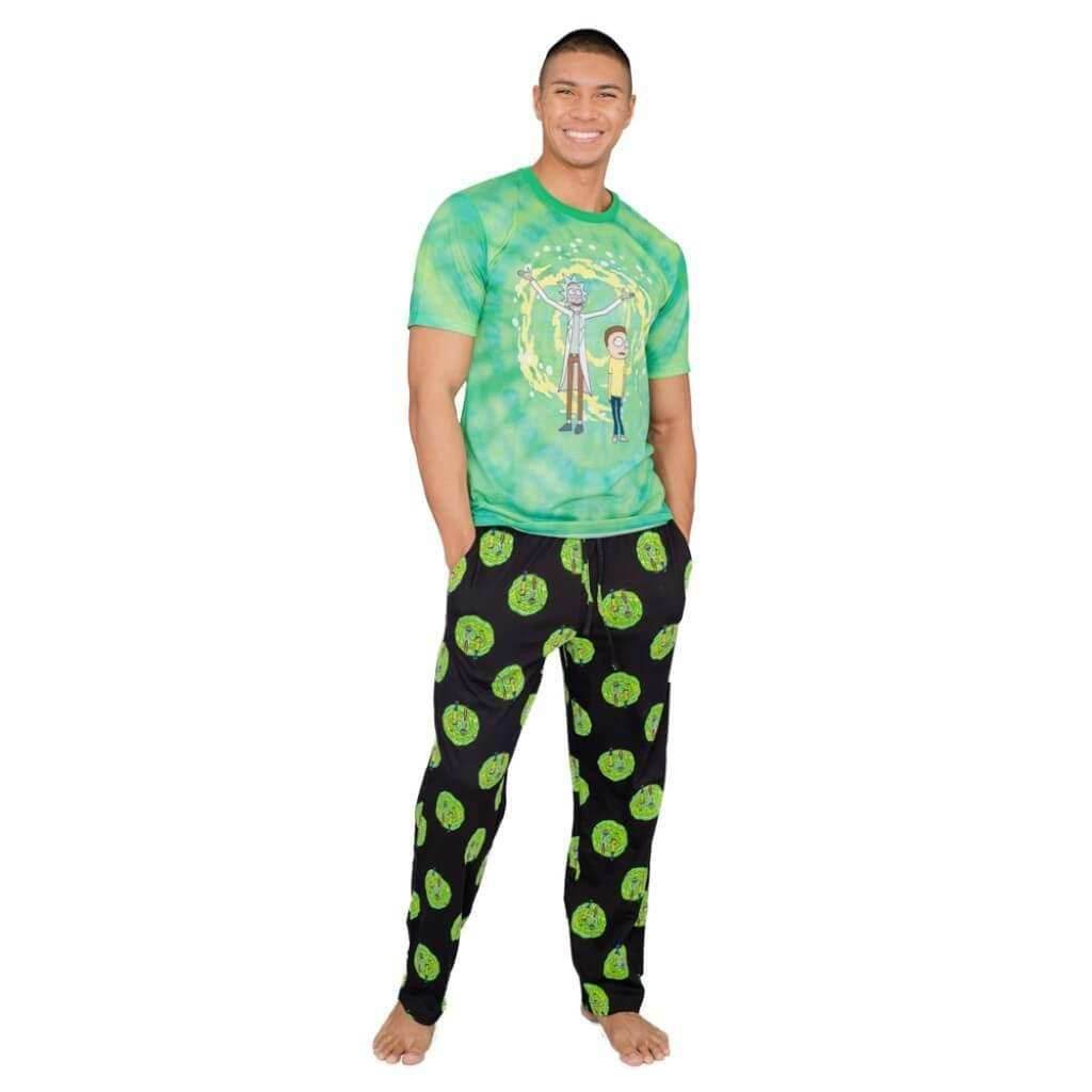 Rick and Morty Portal T-Shirt and Lounge Pants Pajama Set - S