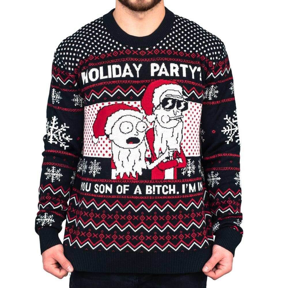 Rick & Morty Son of a B Holiday Sweater - S