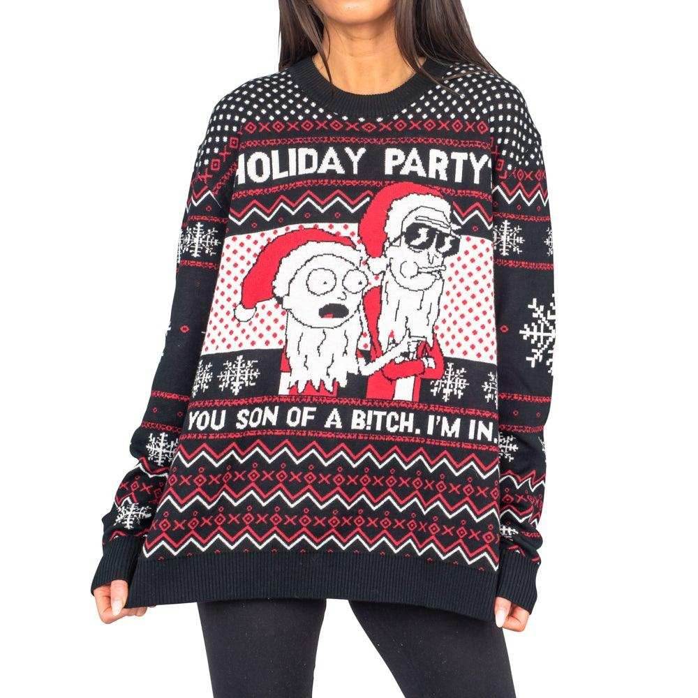 Rick & Morty Son of a B Holiday Sweater - S