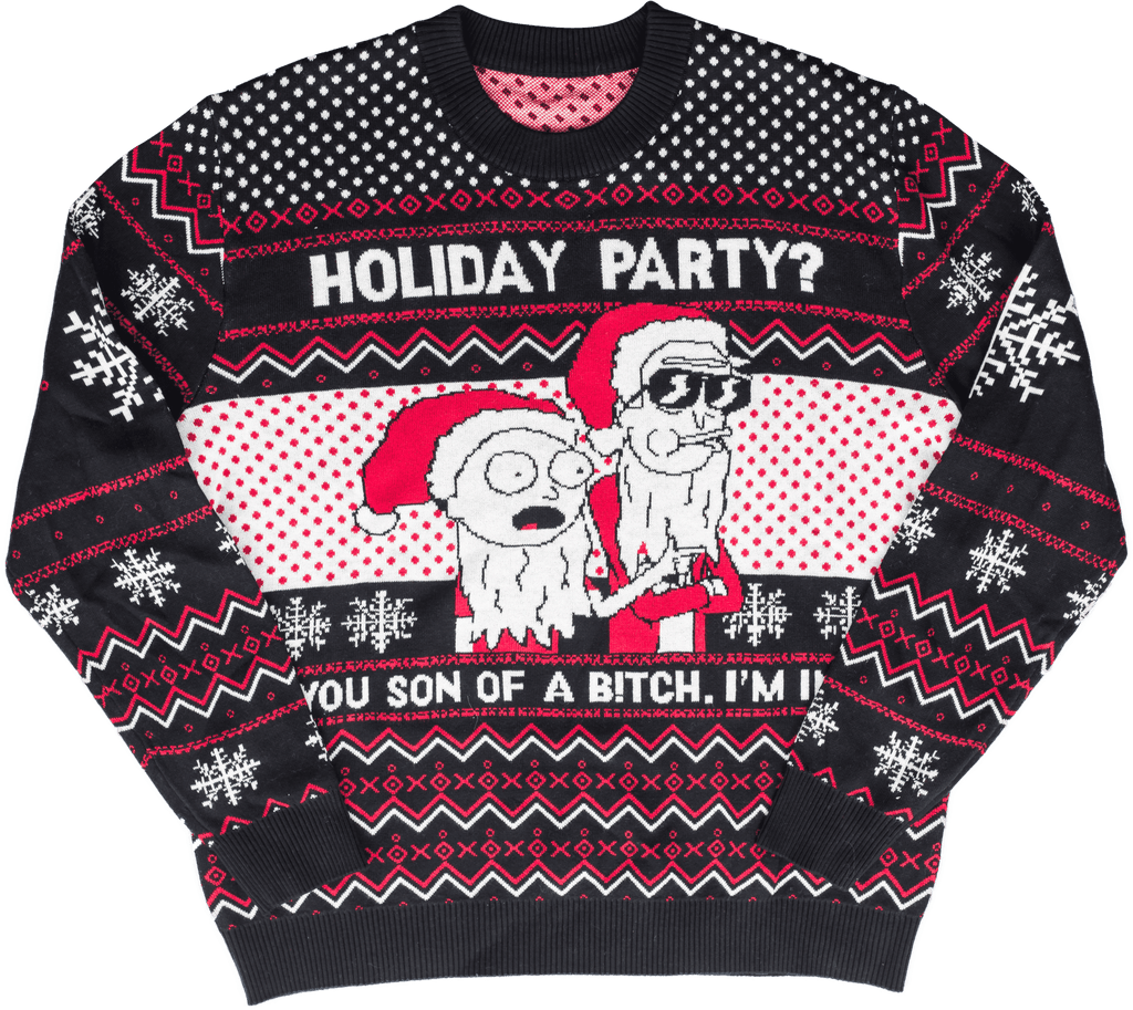 Rick & Morty Son of a B Holiday Sweater - S