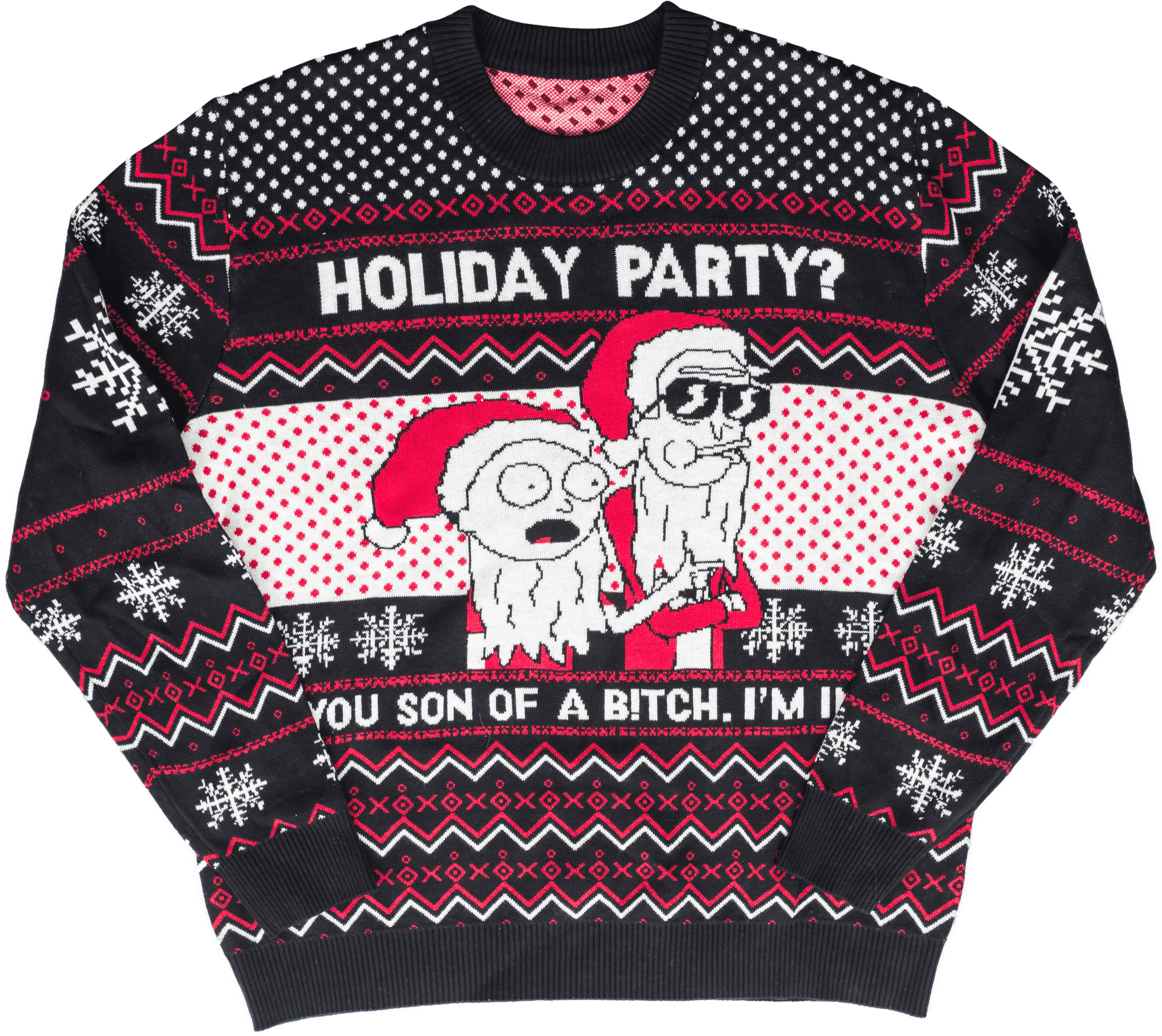 Rick & Morty Son of a B Holiday Sweater - S