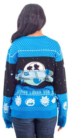 Rick and Morty Wubba Lubba Spaceship Christmas Sweater - S