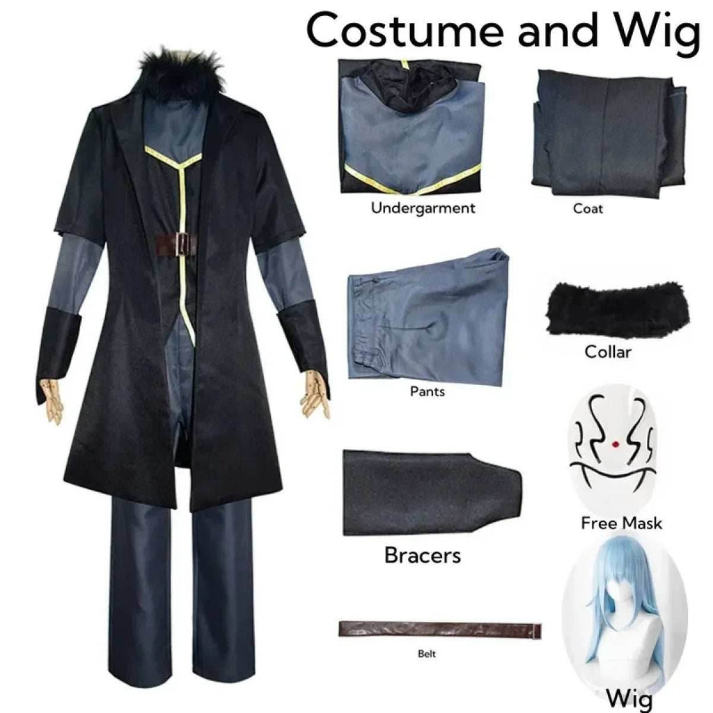 Rimuru Tempest Cosplay Costume – Reincarnated as a Slime Wig & Mask - S / Wig Only(one size)
