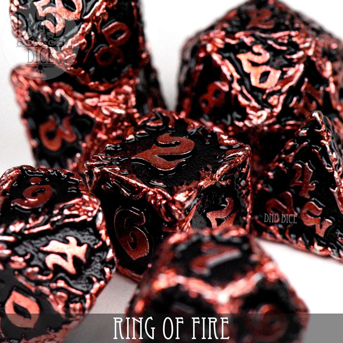 Ring of Fire Metal Dice Set