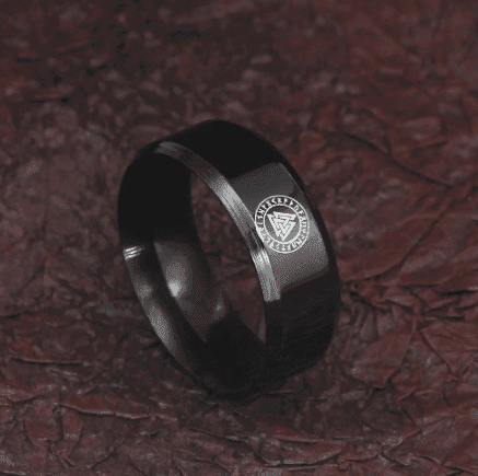 Vikings Runic Valknut Stainless Steel Ring - 7