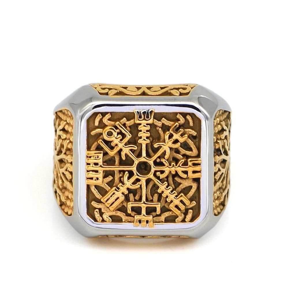 Viking Vegvisir Yggdrasil Solid Stainless Steel Ring - 9