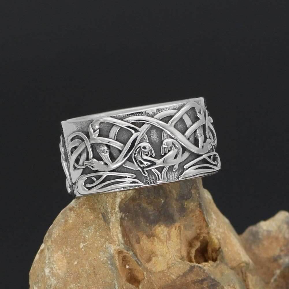 Celtic Ornament Knot Amulet Stainless Steel Ring - 9