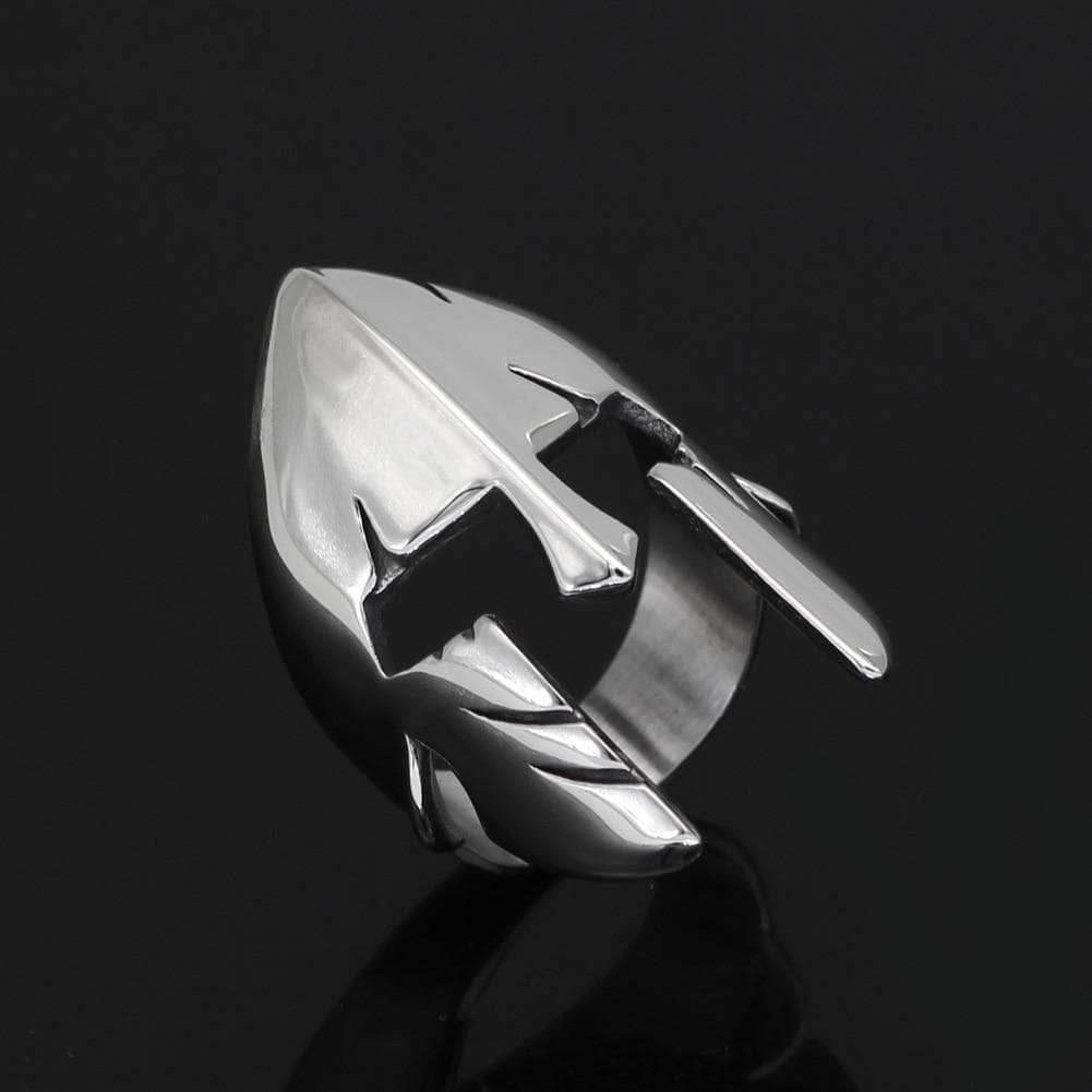 Ancient Greece Spartan Helmet Stainless Steel Ring - 9