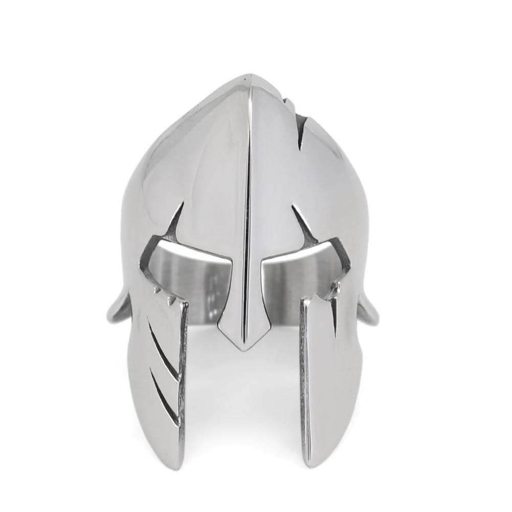 Ancient Greece Spartan Helmet Stainless Steel Ring - 9