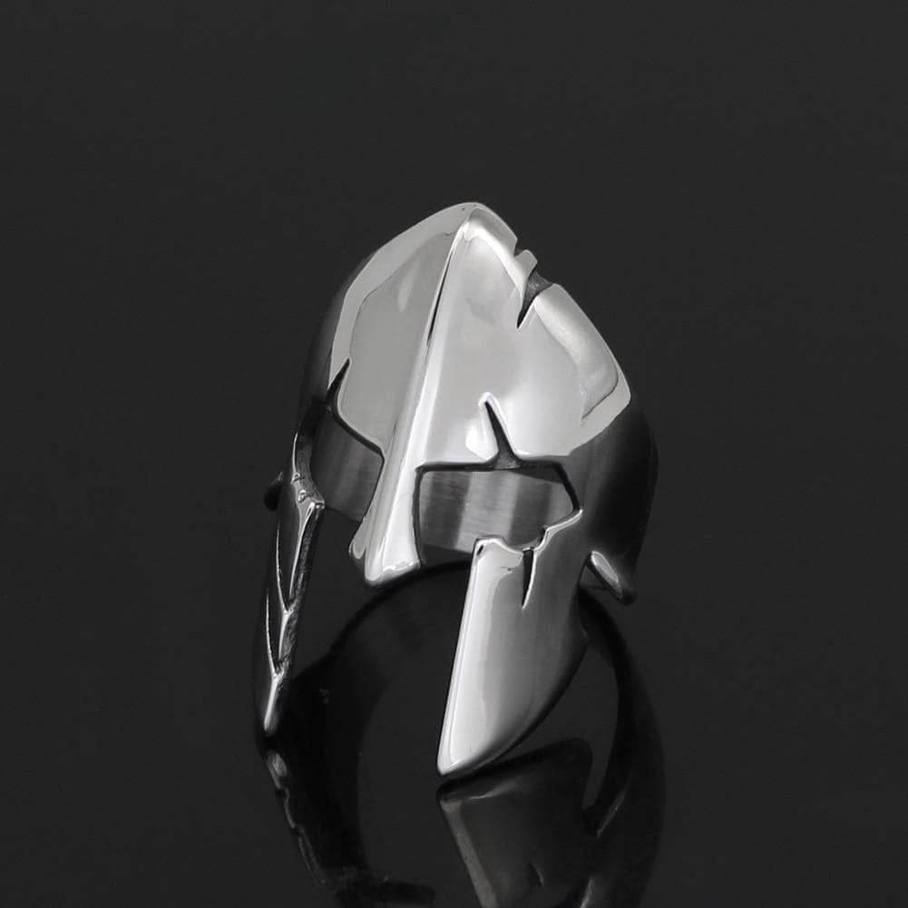 Ancient Greece Spartan Helmet Stainless Steel Ring - 9