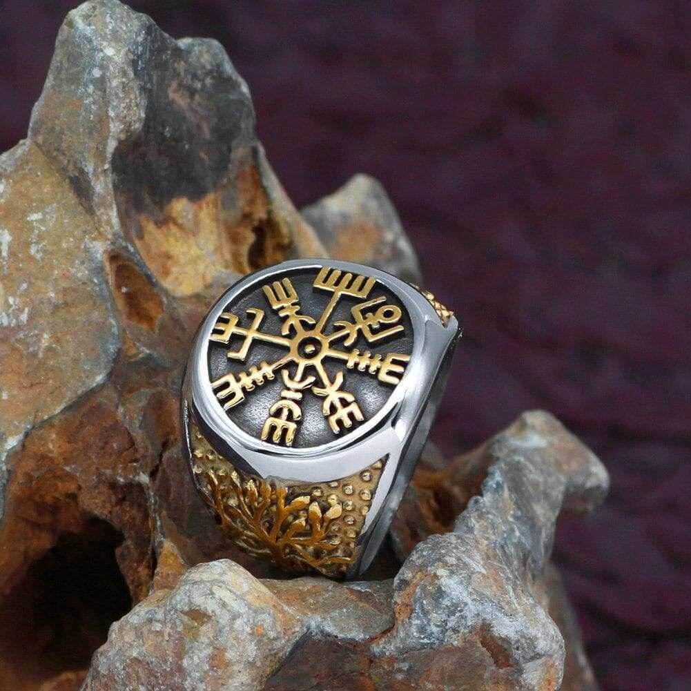 Viking Vegvisir Tree of Life Stainless Steel Ring - 9