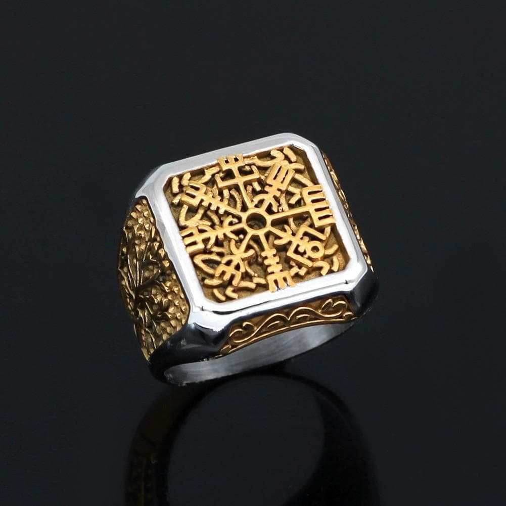 Viking Vegvisir Yggdrasil Solid Stainless Steel Ring - 9