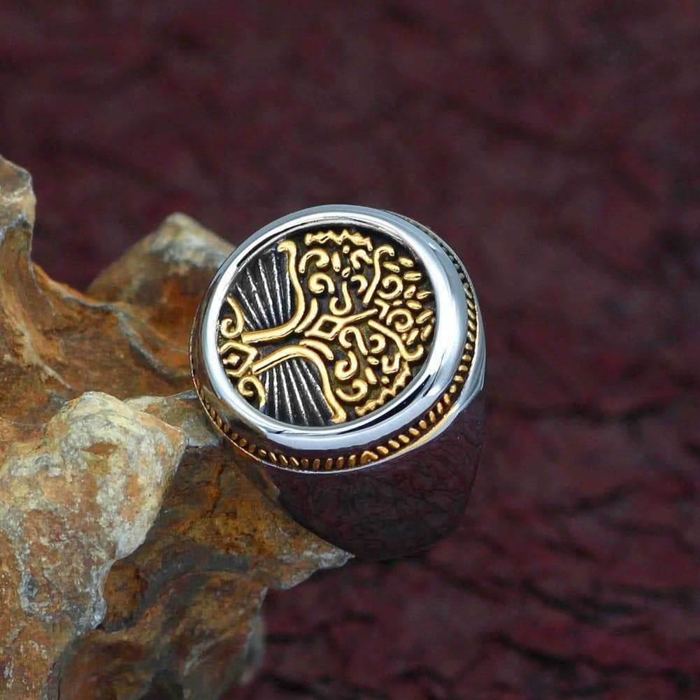 Viking Tree of Life Solid Stainless Steel Ring - 9