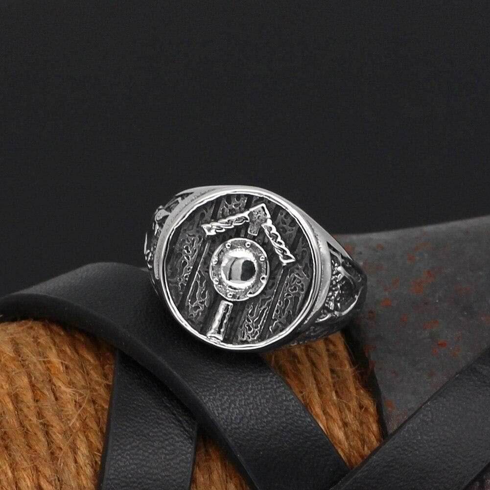 Vikings Tiwaz Rune Stainless Steel Ring - 9