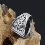 Viking Stainless Steel Wolf Ring - 9