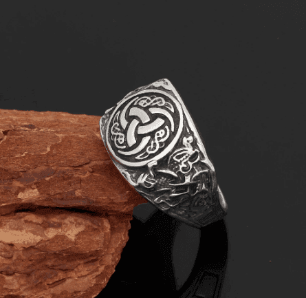 Vikings Odin's Horn Stainless Steel Ring - 9