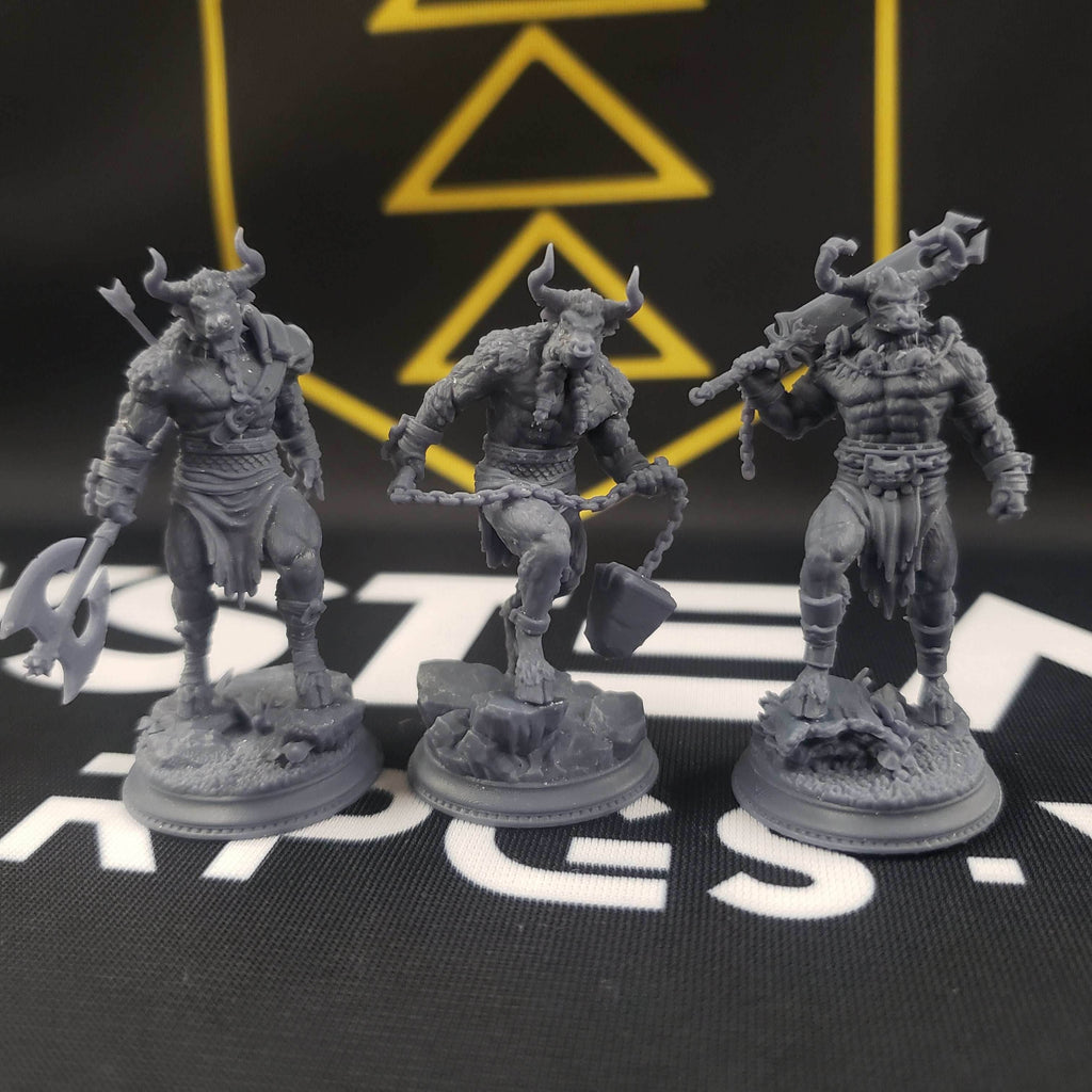 Minotaurs of the Labyrinth's Depths - 32mm Scale / A - Axe