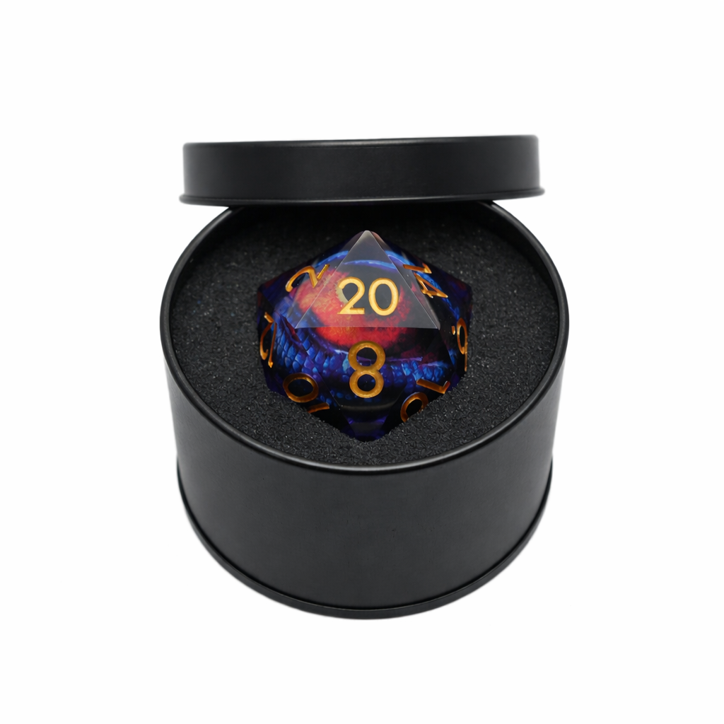 Owlbear's Eye - Giant D20 Moving Eye DnD Dice | Acrylic RPG Gaming Dice