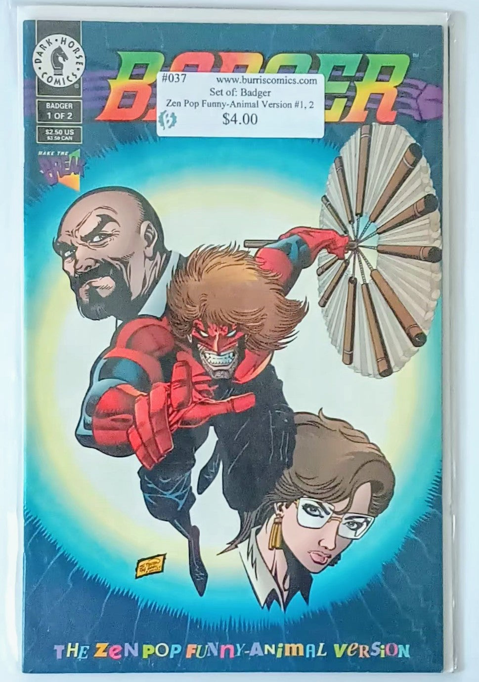 Comic Book Set: Badger: Zen Pop Funny-Animal Version #1, 2, Dark Horse Comics