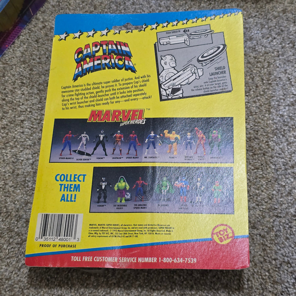Vintage Captain America Marvel Super Heroes Toy Biz MOC Shield Launcher 90s