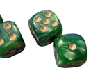Pearl/Swirl Pipped d6 Dice Orange/Pink/Maroon/Electric Yellow/Brown/Blue/Green/Cranberry 16mm (SOLD BY PIECE)