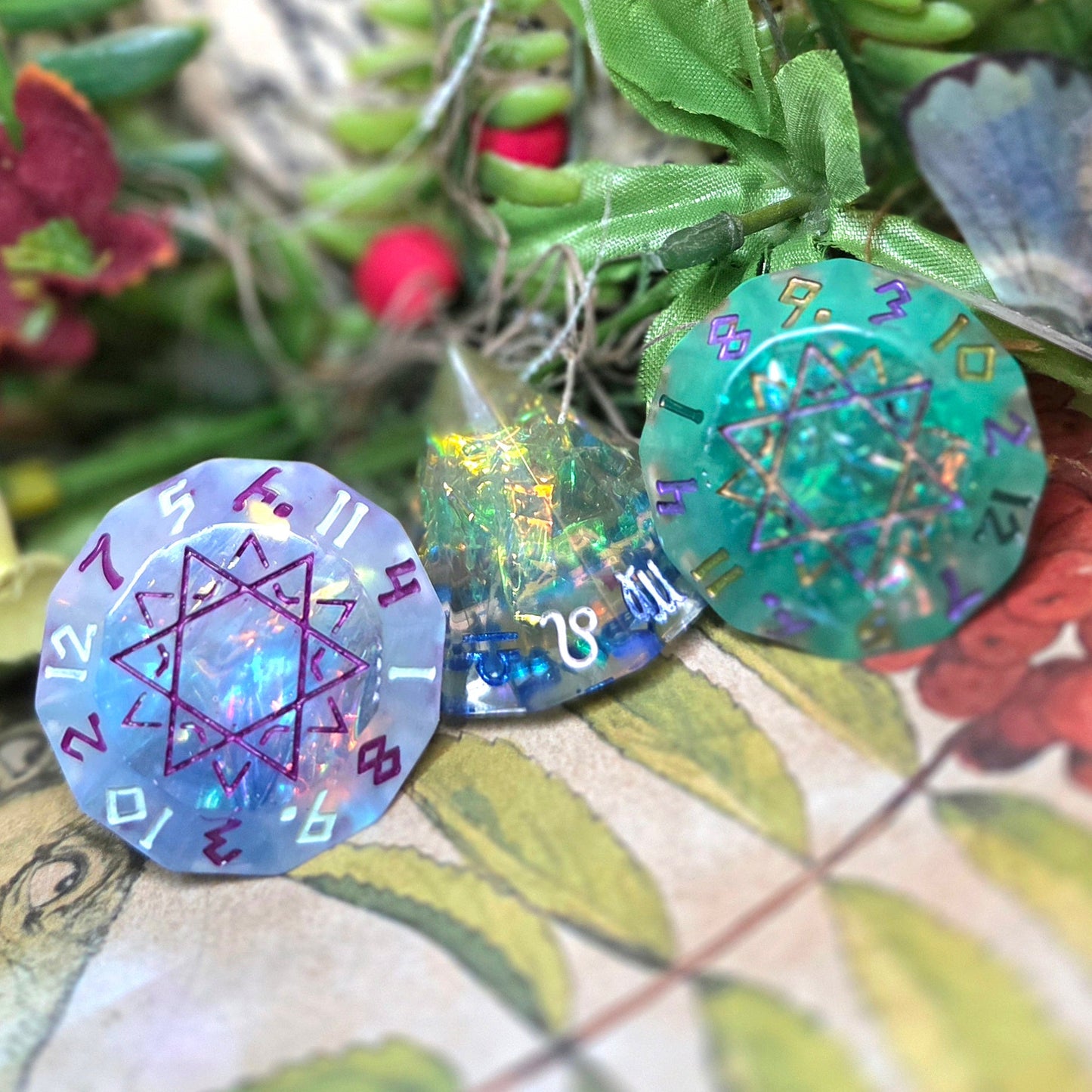 'Rainbow Diamonds' Zodiac D12 Gaming Dice