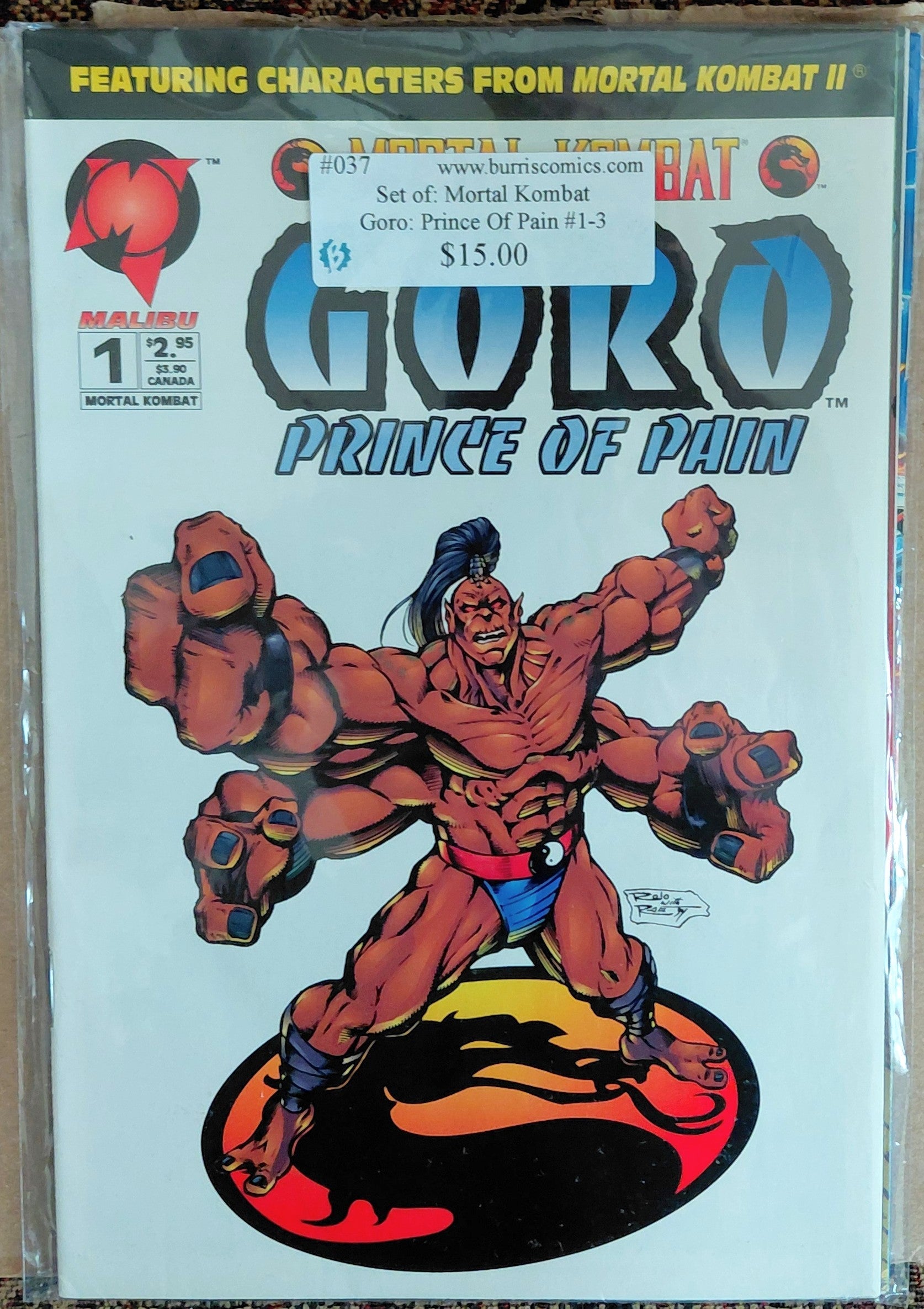 Comic Book Set: Mortal Combat Goro: Prince of Pain #1-3, Malibu Comics