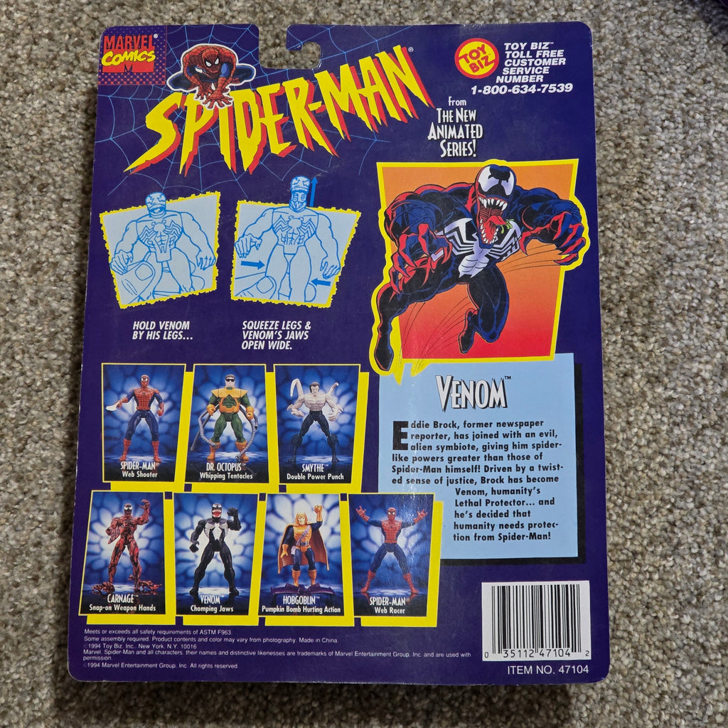 Vintage Spider-Man Venom Toy Biz 1994 Animated Series Sealed