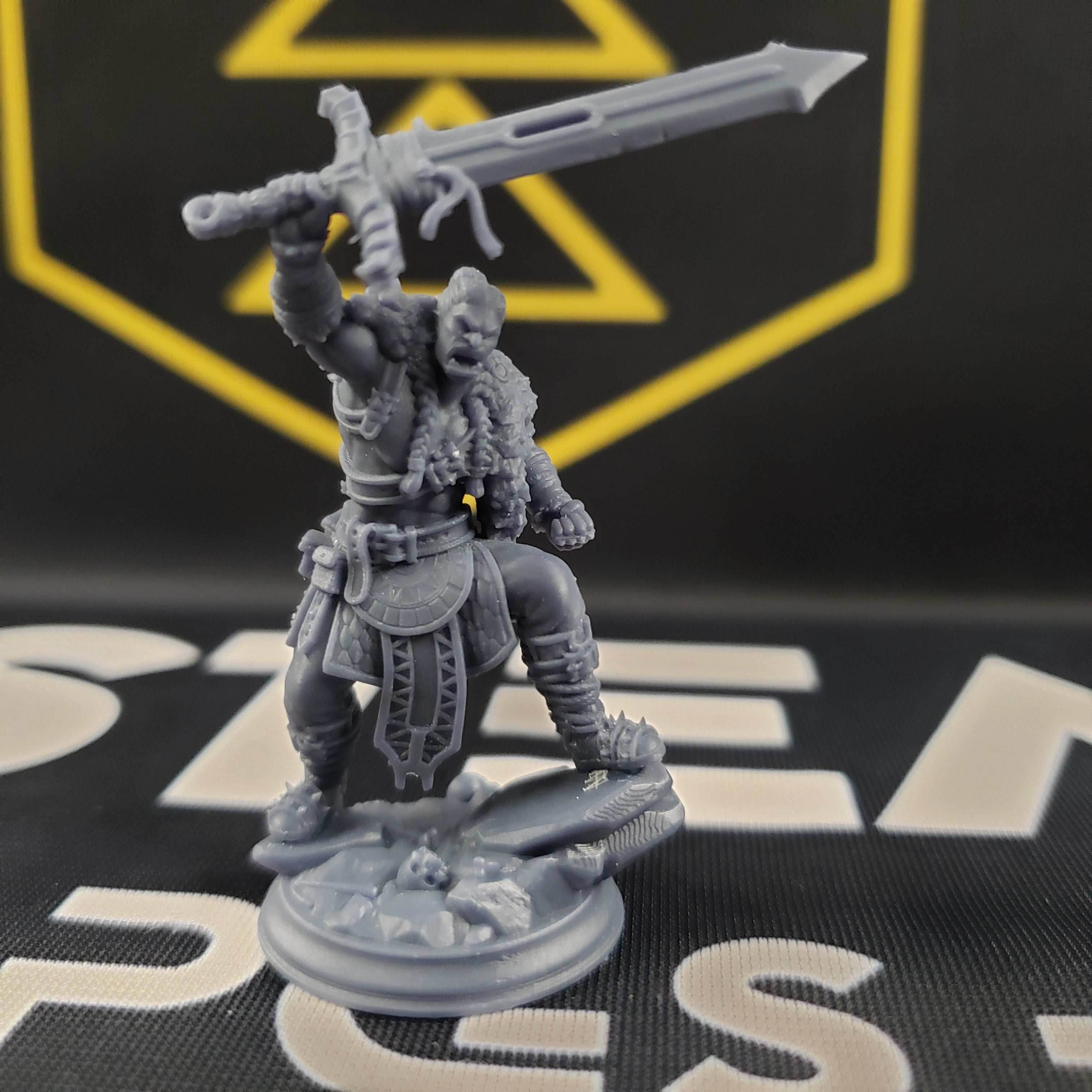 Gorr Spinebreaker, the Rage of the South (Male Half-Orc Barbarian) - 32mm Scale