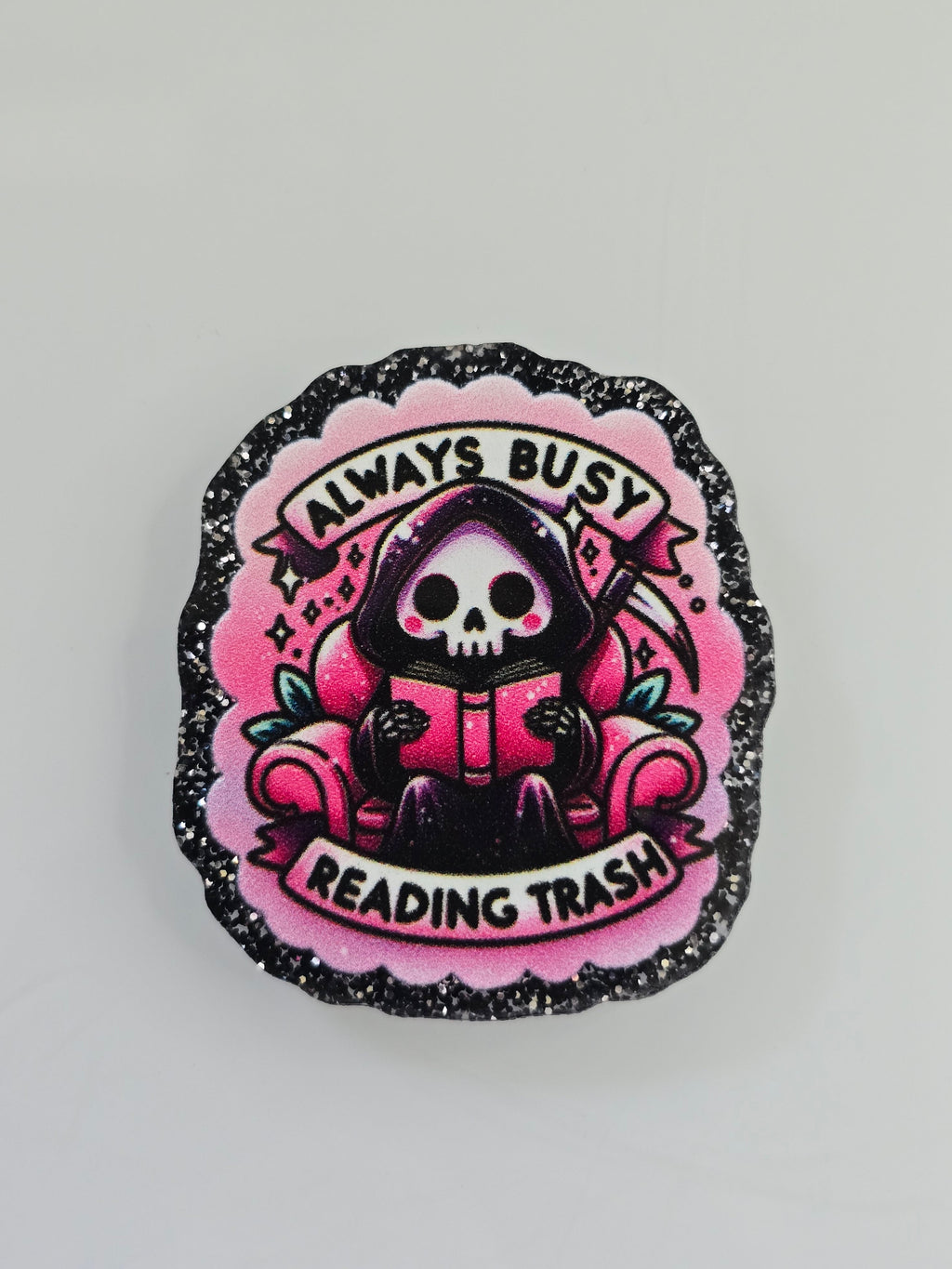 Always Busy Reading Trash Bogg Bag Charm