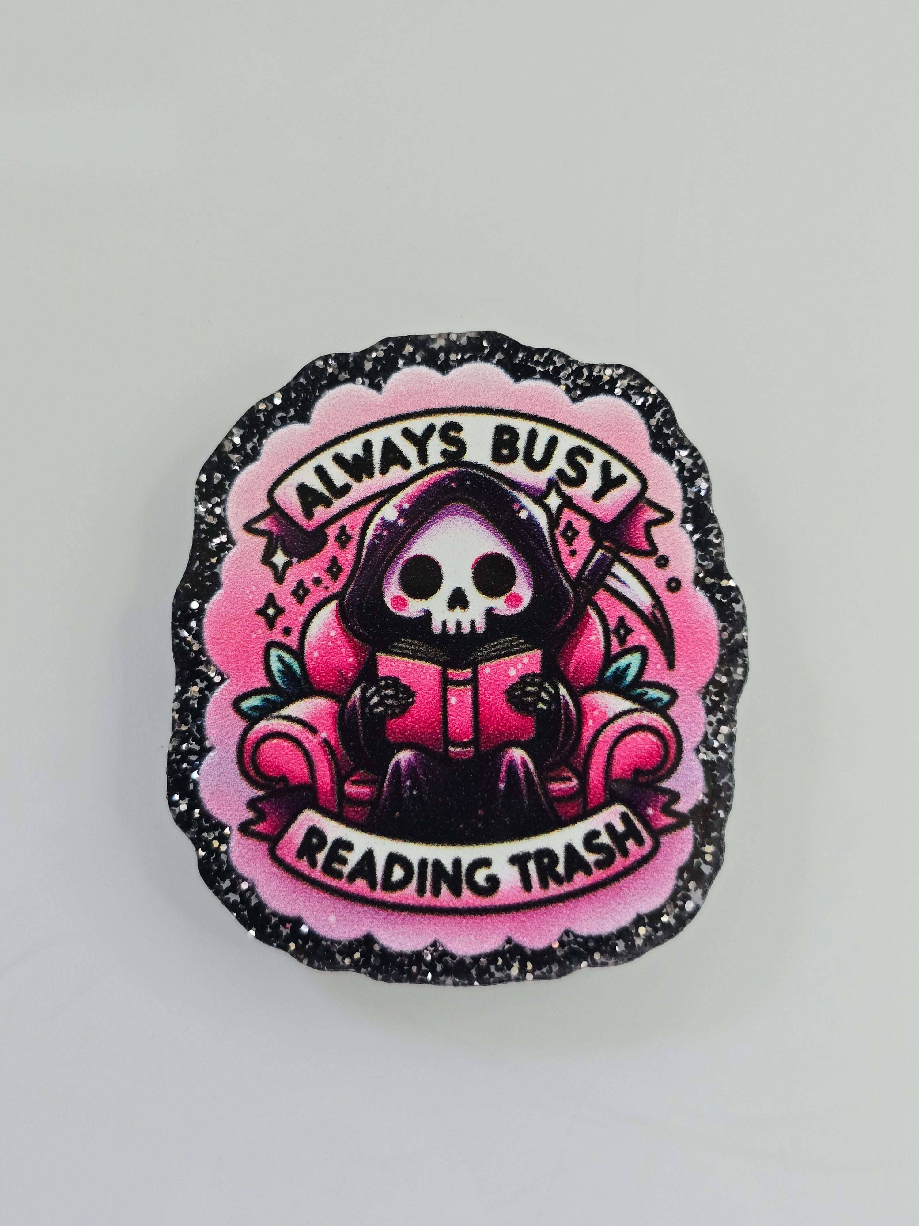 Always Busy Reading Trash Bogg Bag Charm