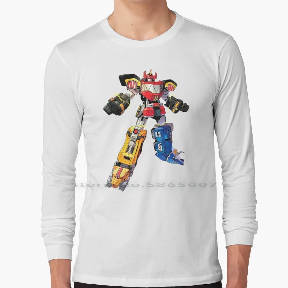 Robot Ranger Fanart T Shirt Cotton 6XL Manga Movie Nostalgia Film Cartoon Robot Heroes Power Japan Zyuranger Megazord Pink