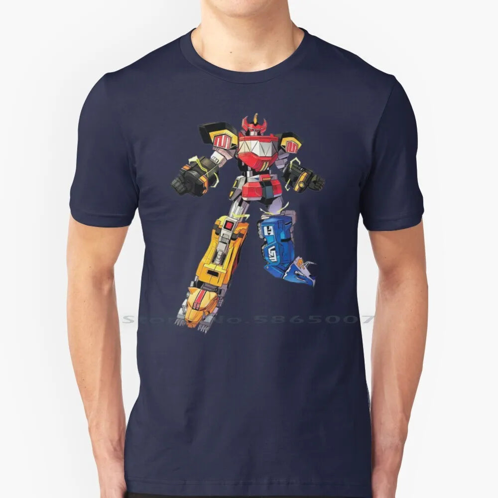 Robot Ranger Fanart T Shirt Cotton 6XL Manga Movie Nostalgia Film Cartoon Robot Heroes Power Japan Zyuranger Megazord Pink