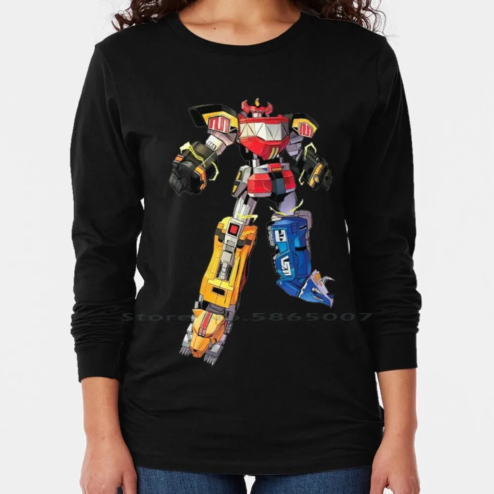 Robot Ranger Fanart T Shirt Cotton 6XL Manga Movie Nostalgia Film Cartoon Robot Heroes Power Japan Zyuranger Megazord Pink