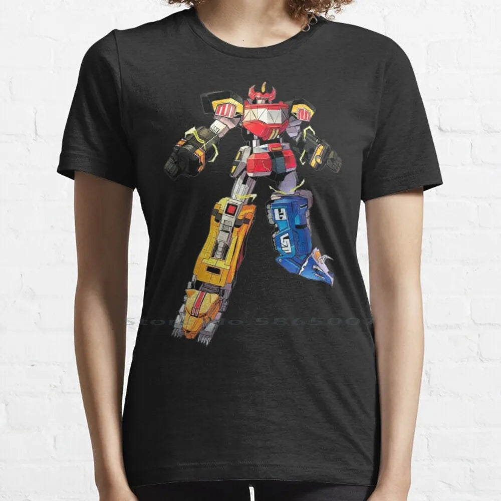 Robot Ranger Fanart T Shirt Cotton 6XL Manga Movie Nostalgia Film Cartoon Robot Heroes Power Japan Zyuranger Megazord Pink